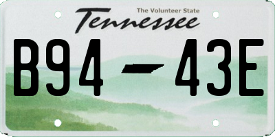 TN license plate B9443E