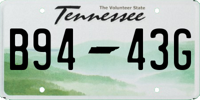 TN license plate B9443G
