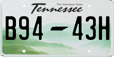 TN license plate B9443H