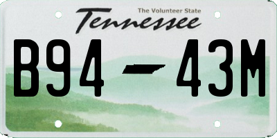 TN license plate B9443M