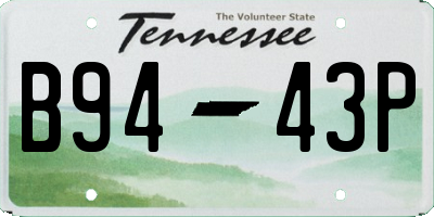 TN license plate B9443P