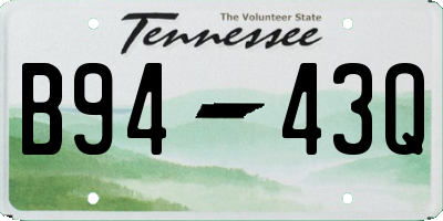 TN license plate B9443Q