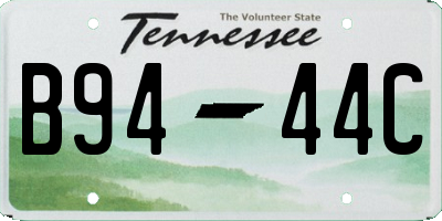 TN license plate B9444C