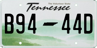 TN license plate B9444D
