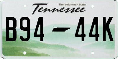 TN license plate B9444K