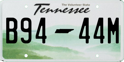TN license plate B9444M