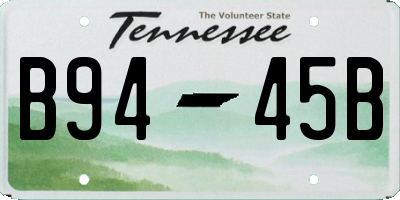 TN license plate B9445B