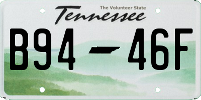 TN license plate B9446F