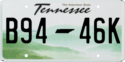 TN license plate B9446K