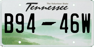 TN license plate B9446W