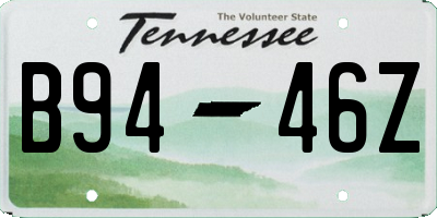 TN license plate B9446Z