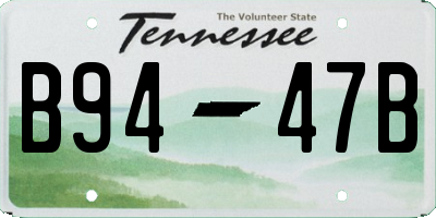 TN license plate B9447B