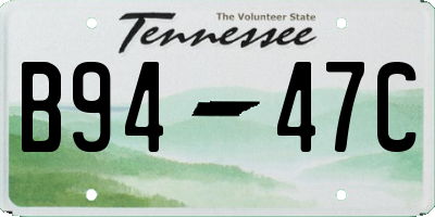 TN license plate B9447C