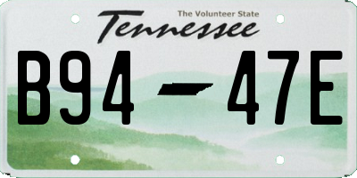 TN license plate B9447E