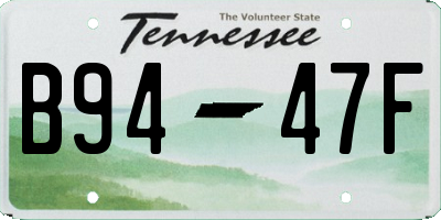 TN license plate B9447F
