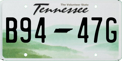 TN license plate B9447G