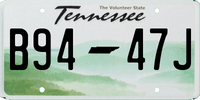 TN license plate B9447J