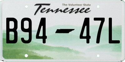 TN license plate B9447L