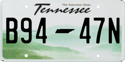 TN license plate B9447N