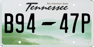 TN license plate B9447P