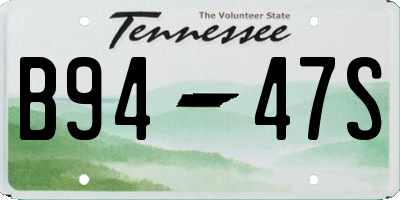 TN license plate B9447S