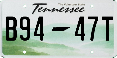 TN license plate B9447T