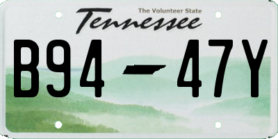 TN license plate B9447Y