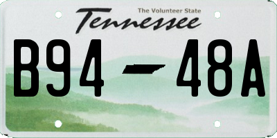 TN license plate B9448A