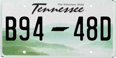 TN license plate B9448D