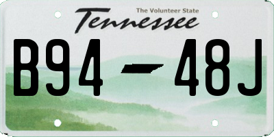 TN license plate B9448J
