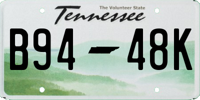 TN license plate B9448K