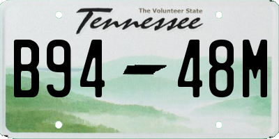 TN license plate B9448M
