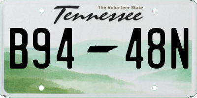 TN license plate B9448N