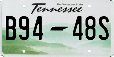 TN license plate B9448S