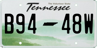 TN license plate B9448W