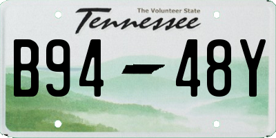 TN license plate B9448Y