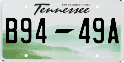 TN license plate B9449A