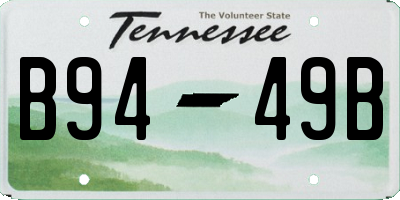 TN license plate B9449B