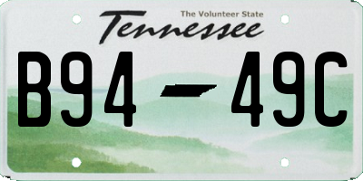 TN license plate B9449C