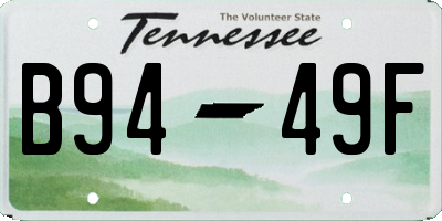 TN license plate B9449F