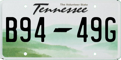 TN license plate B9449G