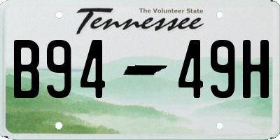 TN license plate B9449H