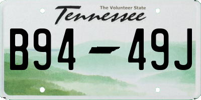 TN license plate B9449J