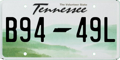 TN license plate B9449L
