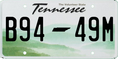 TN license plate B9449M