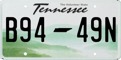 TN license plate B9449N