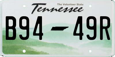 TN license plate B9449R