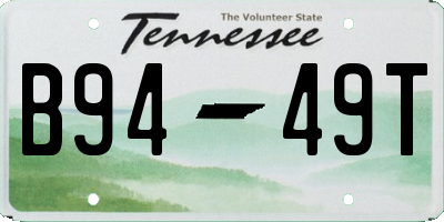 TN license plate B9449T