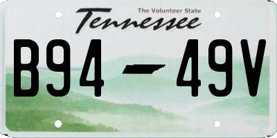TN license plate B9449V