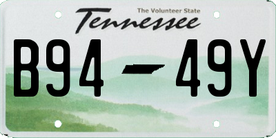 TN license plate B9449Y